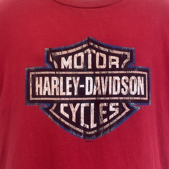 Harley Davidson - Vintage Gator Harley Davidson Leesburg Fl Red Shirt Size Large - Picture 3 of 11